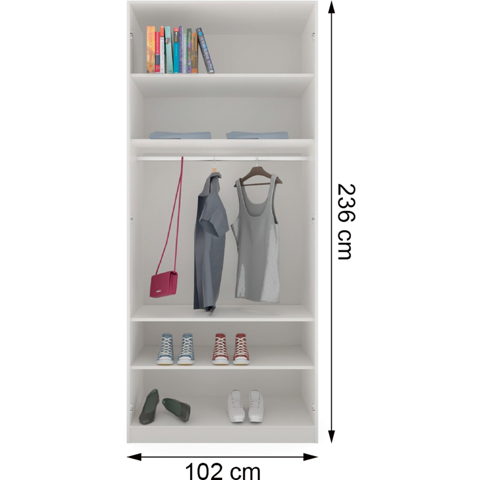 Drehtürenschrank Schweizer 101.9 x 236 x 58.5 cm