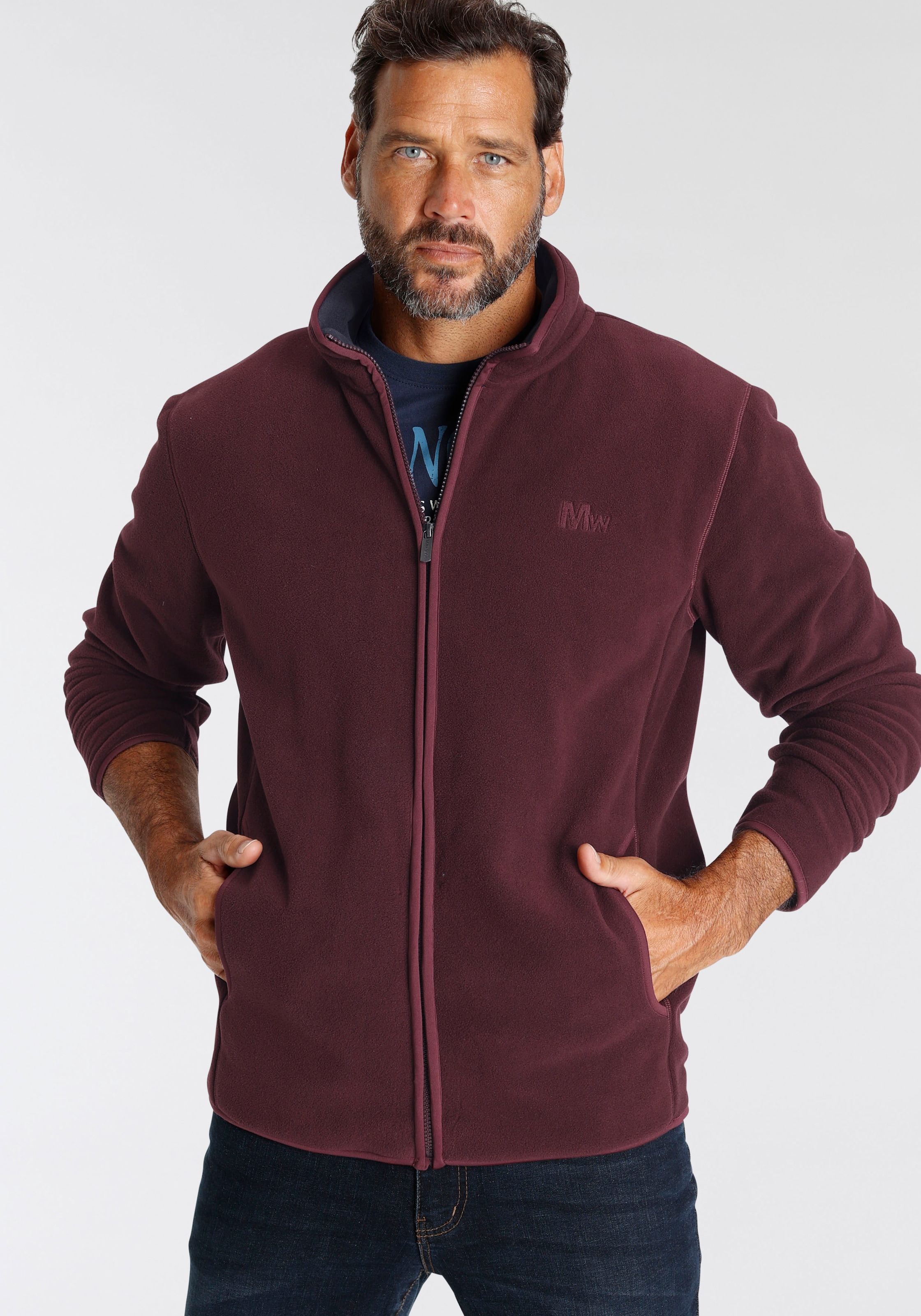 Man's World Fleecejacke für die Übergangszeit,  aus Fleece,  casual Look,  schnelltrocknend