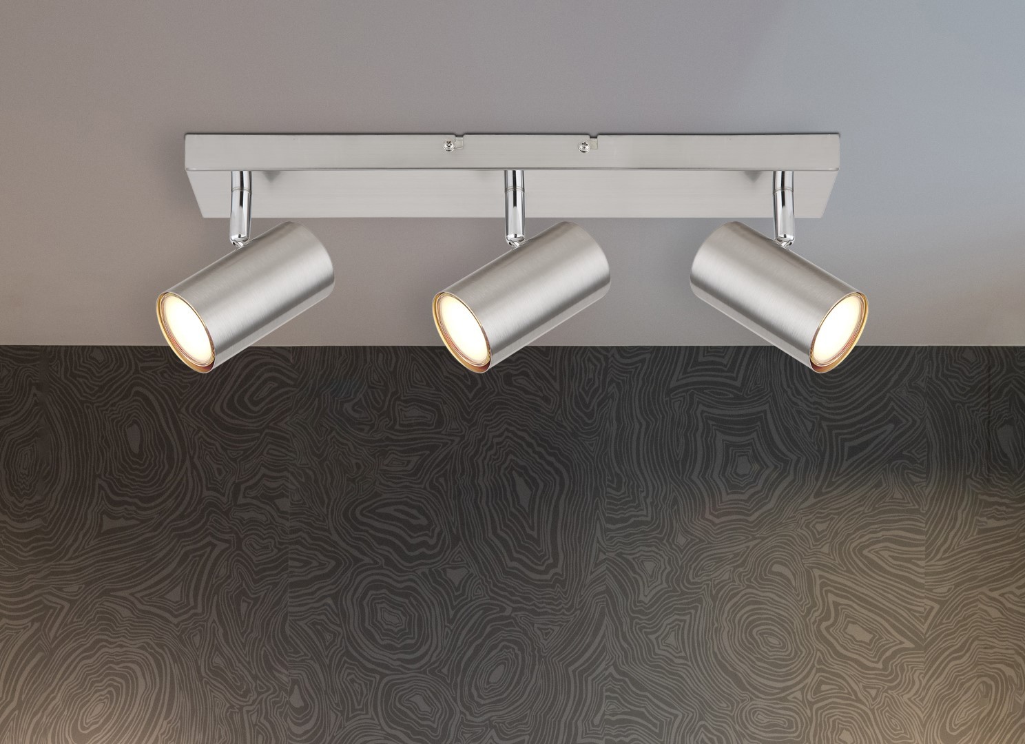 Deckenstrahler - Nickel-matt - Metall - 41 cm breit