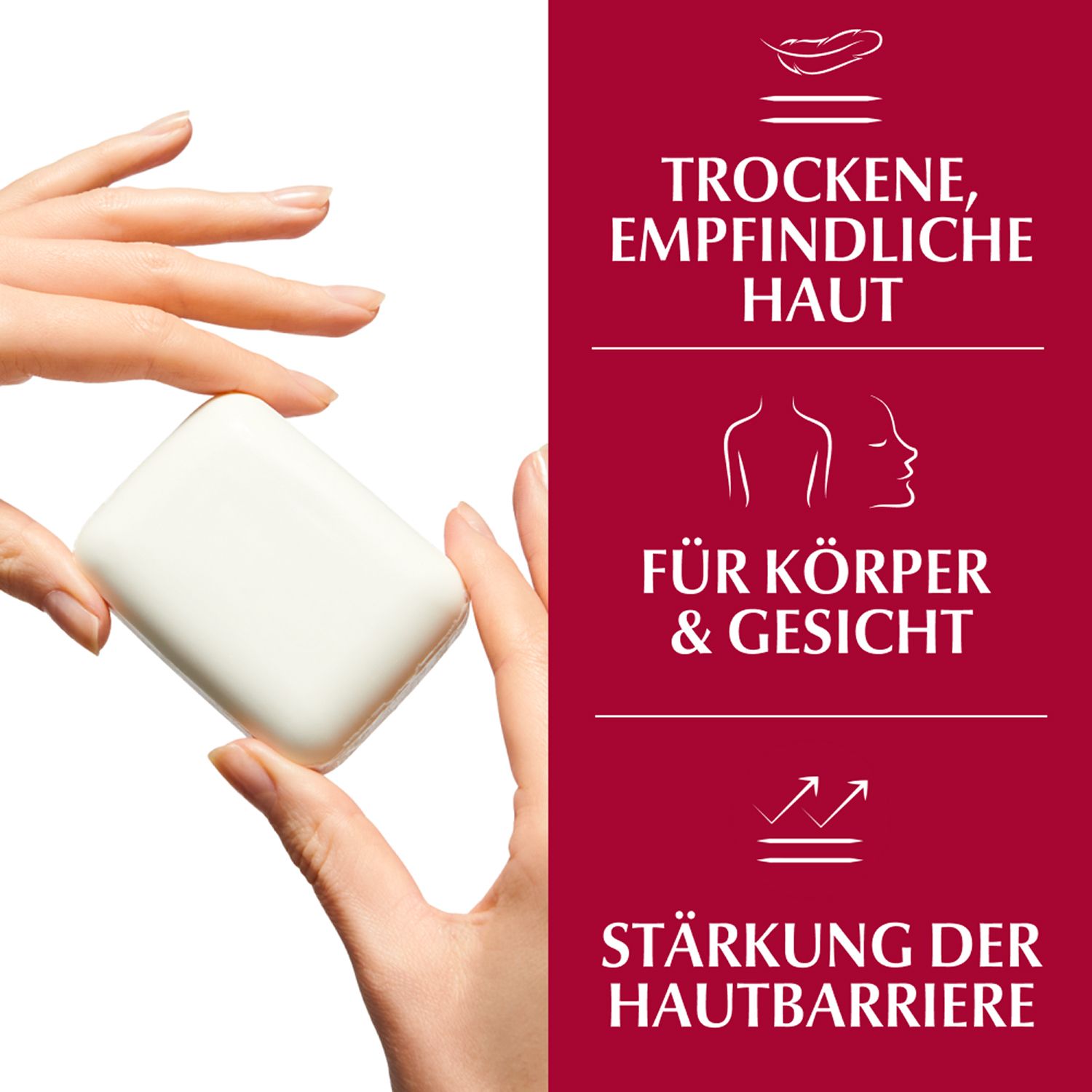 Eucerin® pH5 Seifenfreies Waschstück – reinigt empfindliche und trockene Haut besonders sanft & bewahrt die Schutzfunktion der Haut