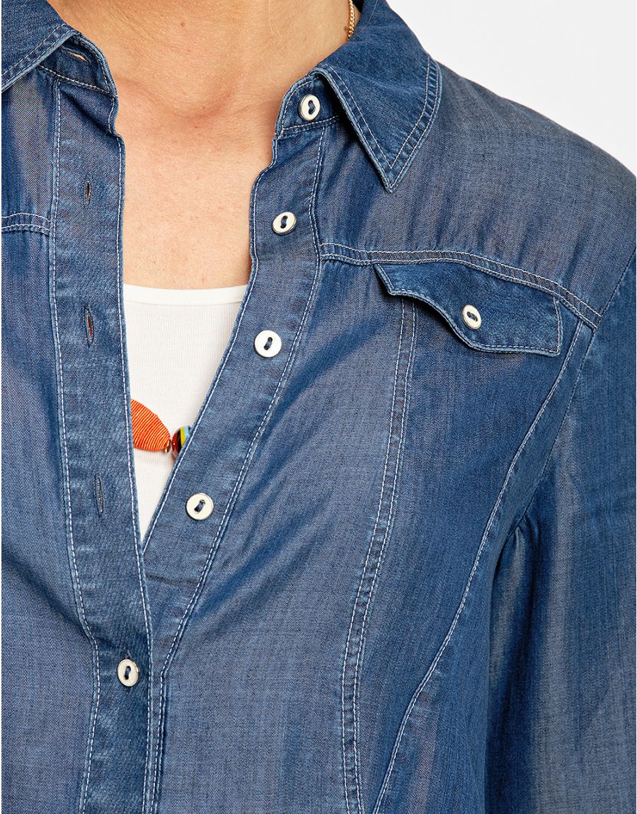 Chemise Lyocell bleue