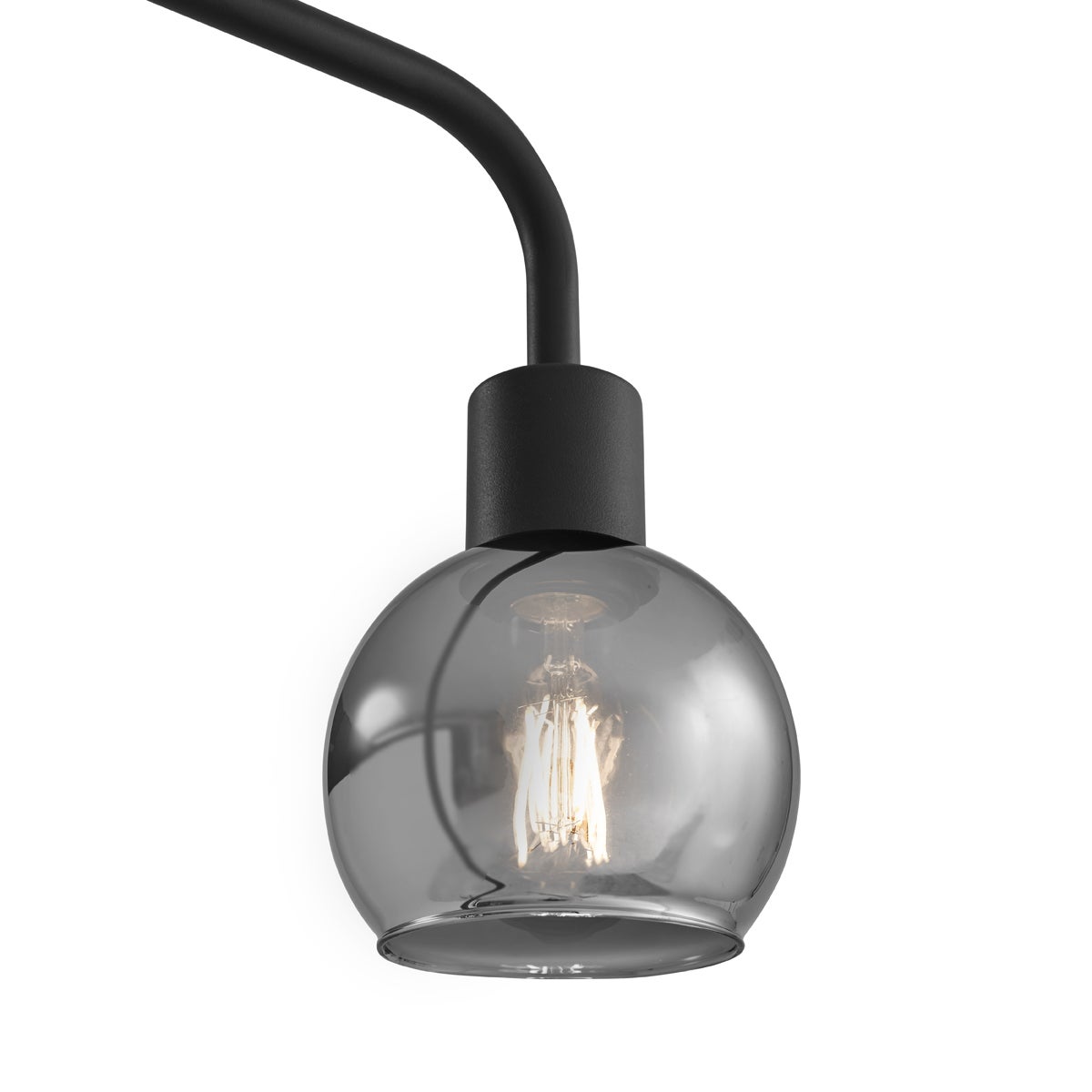 QAZQA - Art Deco vloerlamp | Staande lamp | Lamp | Licht, zwart met rookglas - Vidro | Woonkamer | Slaapkamer - Langwerpig - LED-compatibel E27