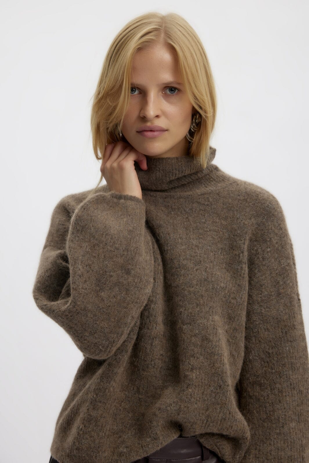 Gestuz AlphaGZ ls rollneck dark sand melange