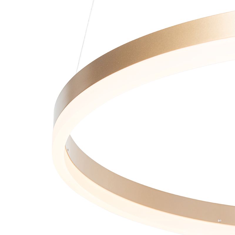 Design hanglamp goud 60 cm incl. LED 3-staps dimbaar - Anello