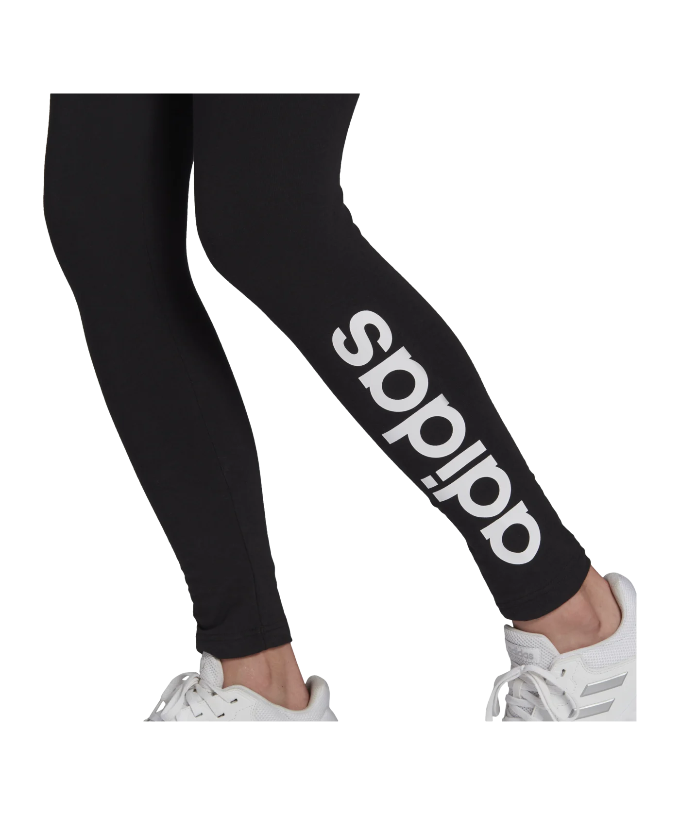 adidas Ess High Waist Leggings Damen Schwarz Weiss