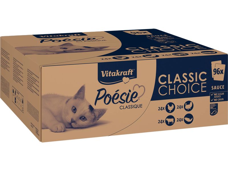Vitakraft Mega Pack Poesie Classique 96 Stück Alleinfuttermittel für ausgewachsene Katzen
