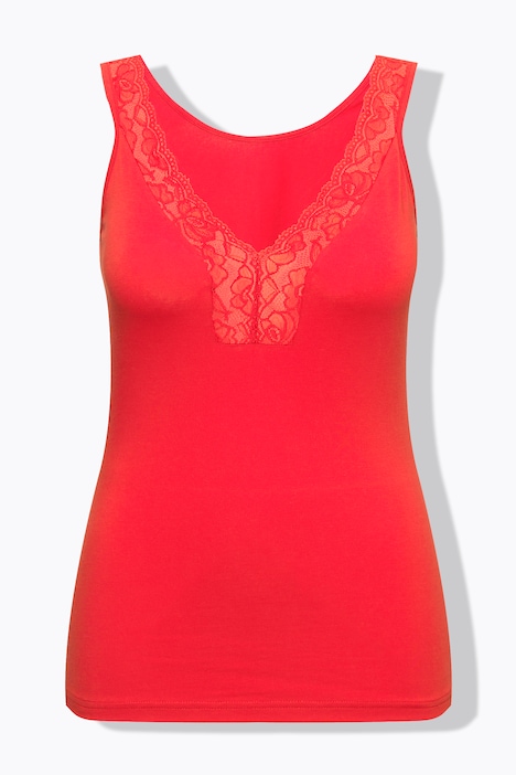 Top, Spitze, V-Ausschnitt, Slim