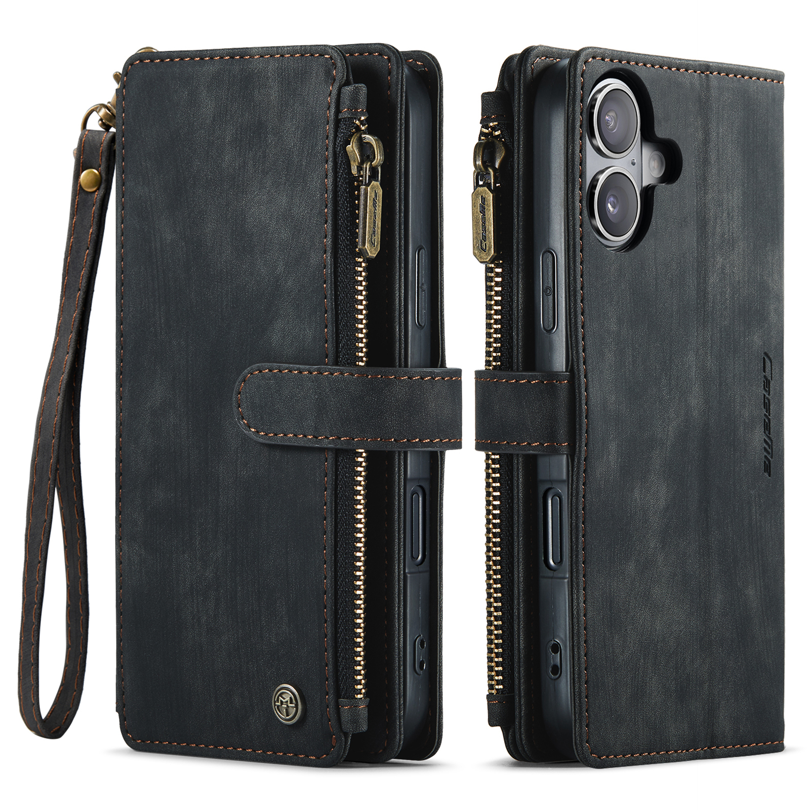 iPhone 17 2in1 Leder Tasche Karten Etui - Schwarz