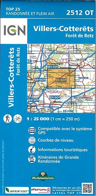 IGN - TOP25 2512OT VILLERS COTTERETS 1 25 000