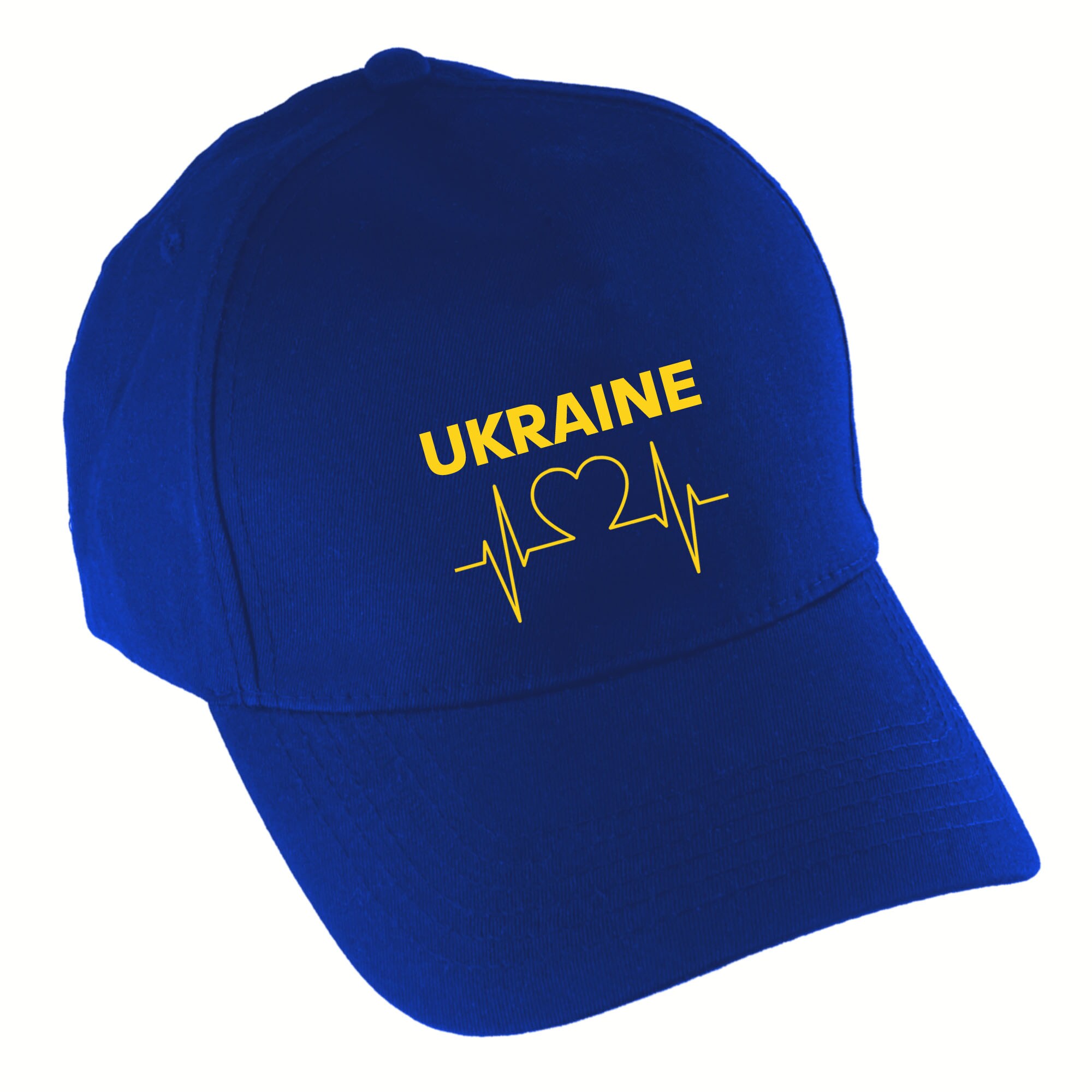 multifanshop® Baseballcap - Ukraine - Herzschlag - Druck gelb