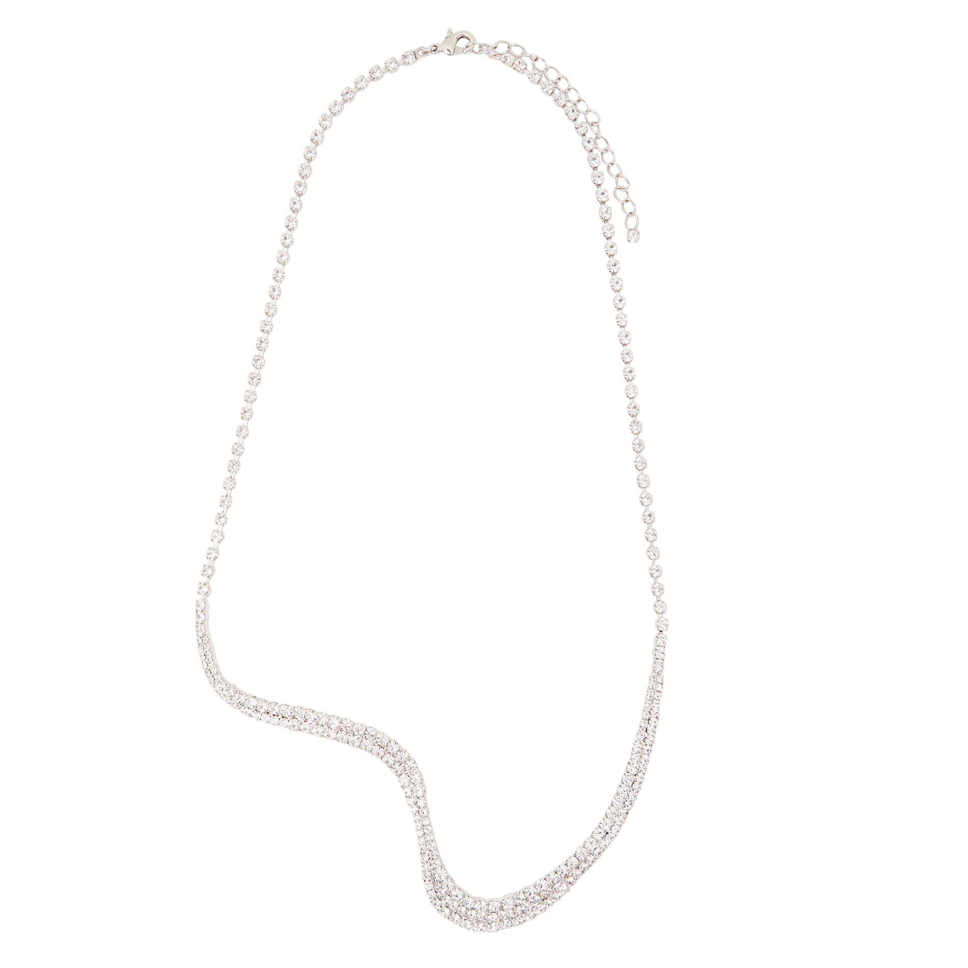 Collier asymétrique cristaux| Blanc