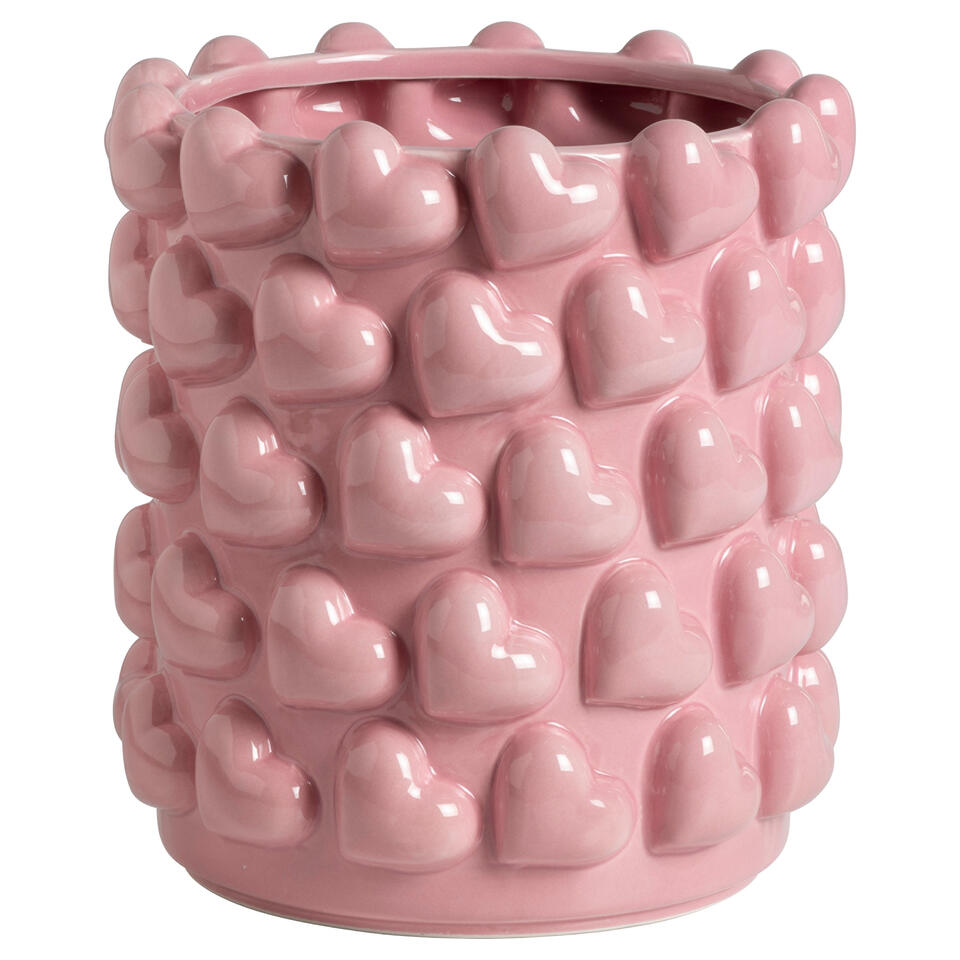 Bloempot Hartjes Roze - ø14 cm
