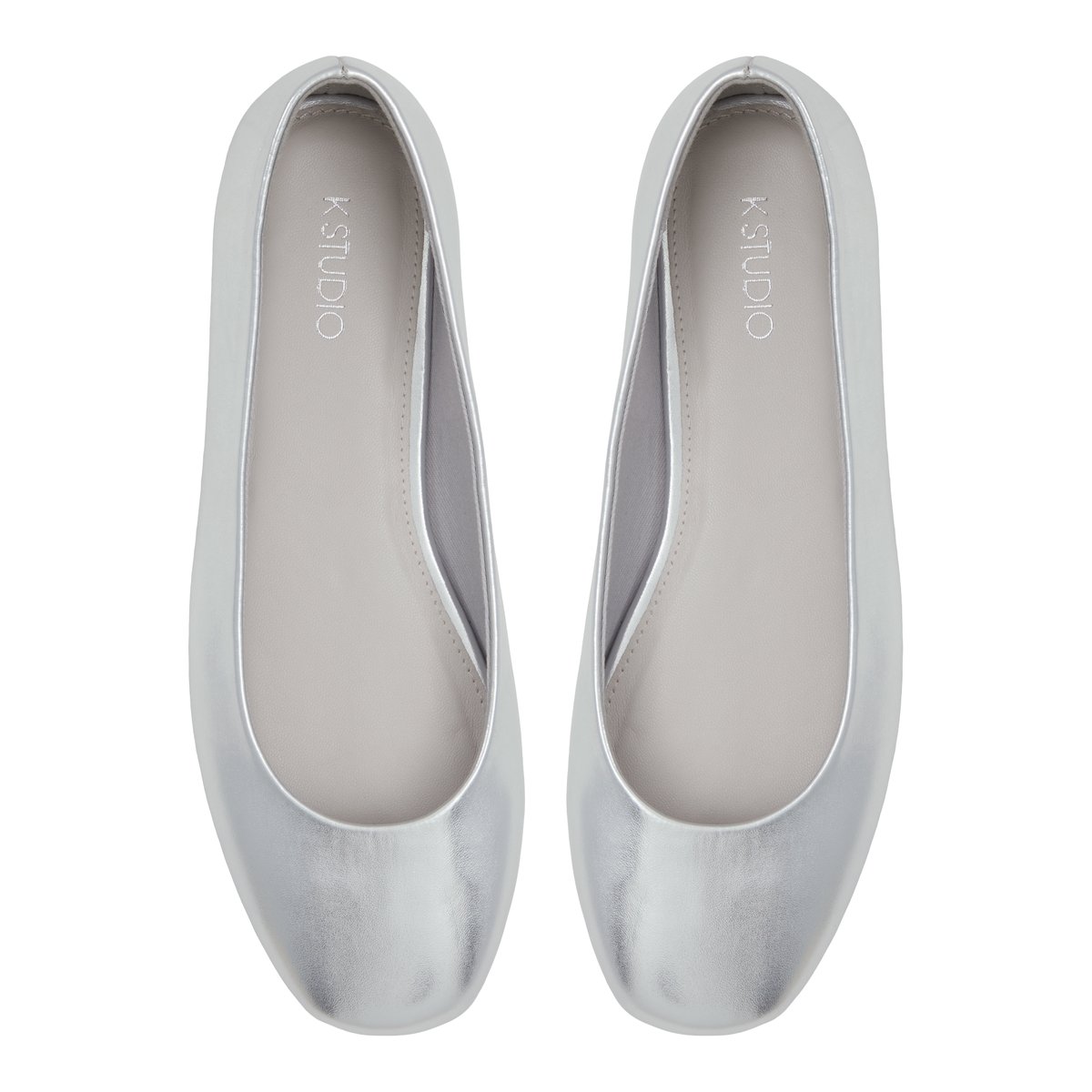 K STUDIO-Talagyn-Ballerine - Talon plat - Argent