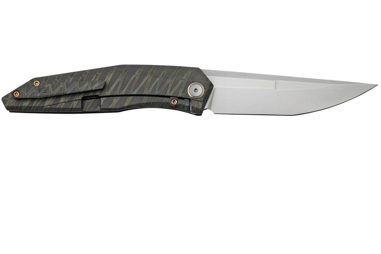 WE Knife Cybernetic WE22033-3 Tiger Stripe Pattern Flamed Titanium, Bead Blasted Limited Edition, zakmes