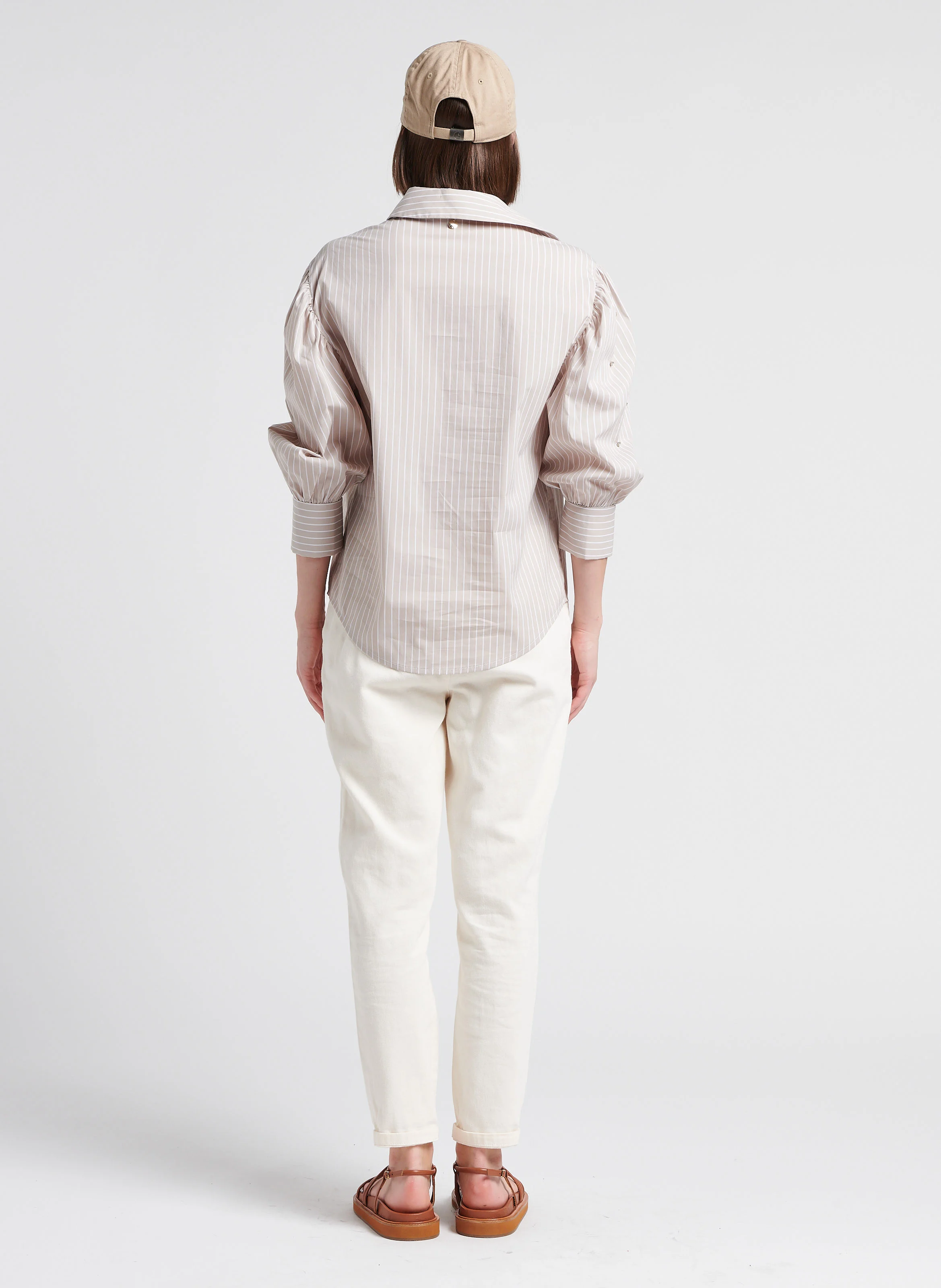 SABIL - Pantalon chino 7/8ème en coton| Beige