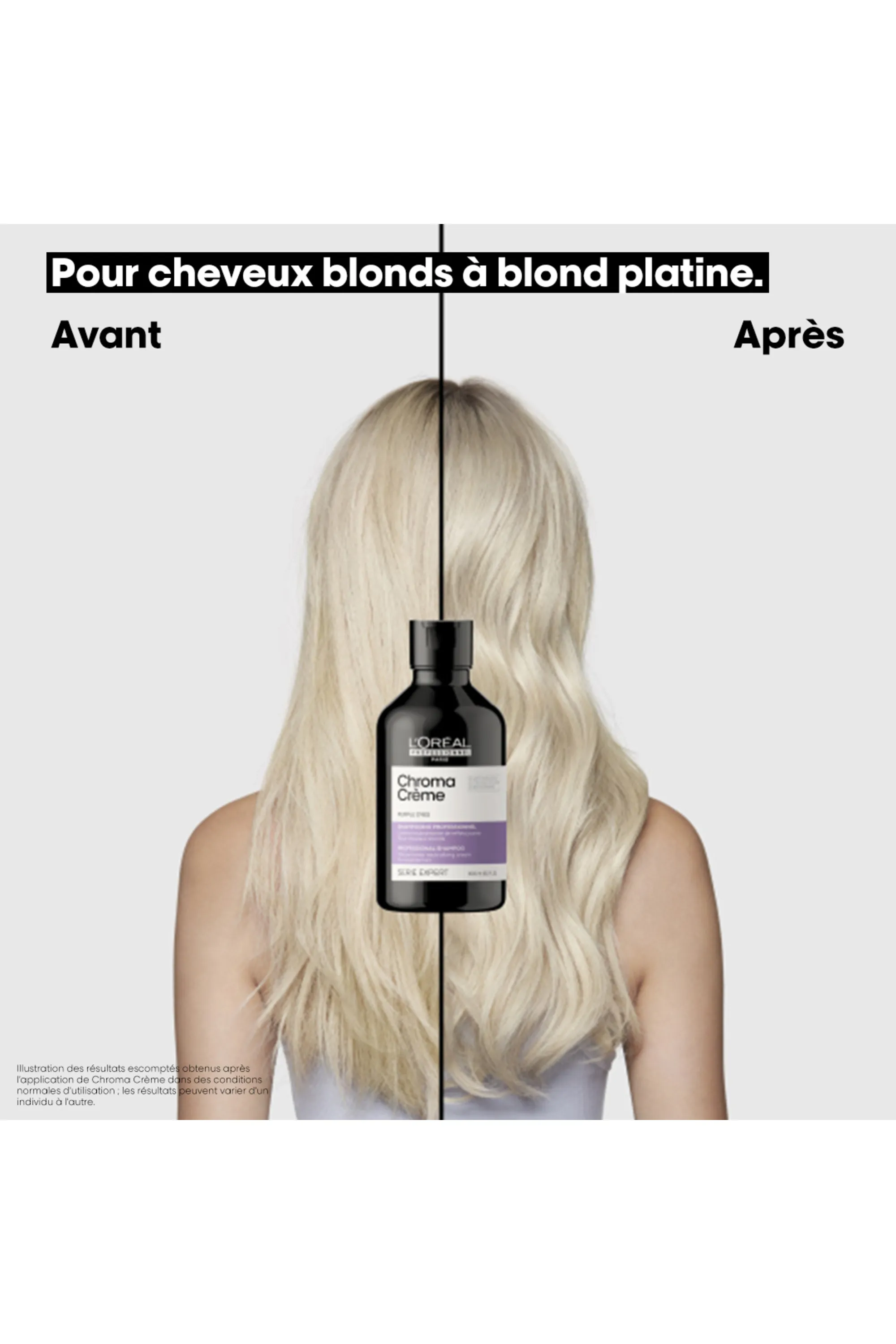 L'Oréal Professionnel Shampoing anti-reflets jaunes pour cheveux blonds Chroma Crème Violet-300 ml