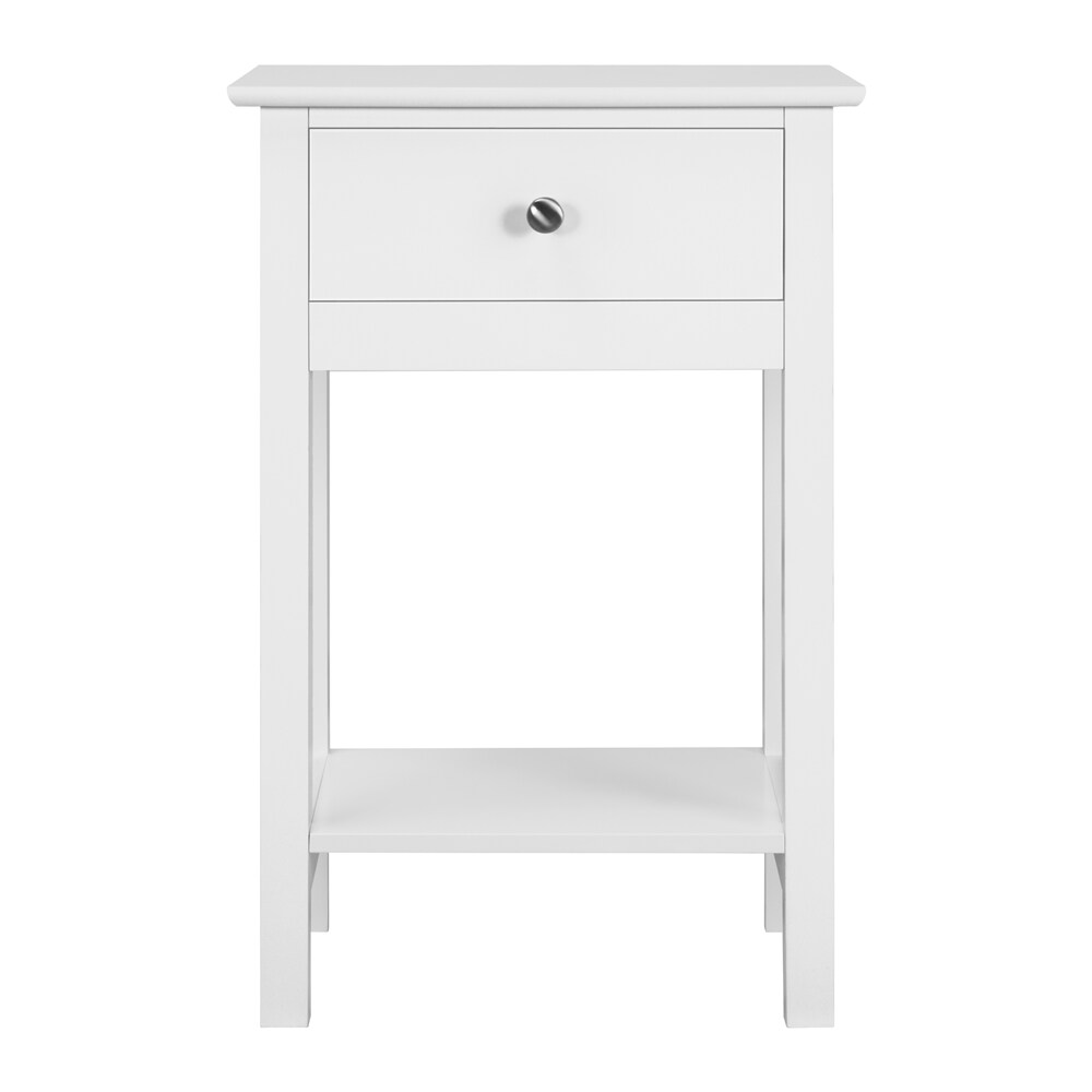 Yaheetech Beistelltisch Nachttisch Ablagetisch Telefontisch Nachtschrank Konsole Kommode weiß mit Schublade und Ablage 40 x 30 x 61 cm, Weiß