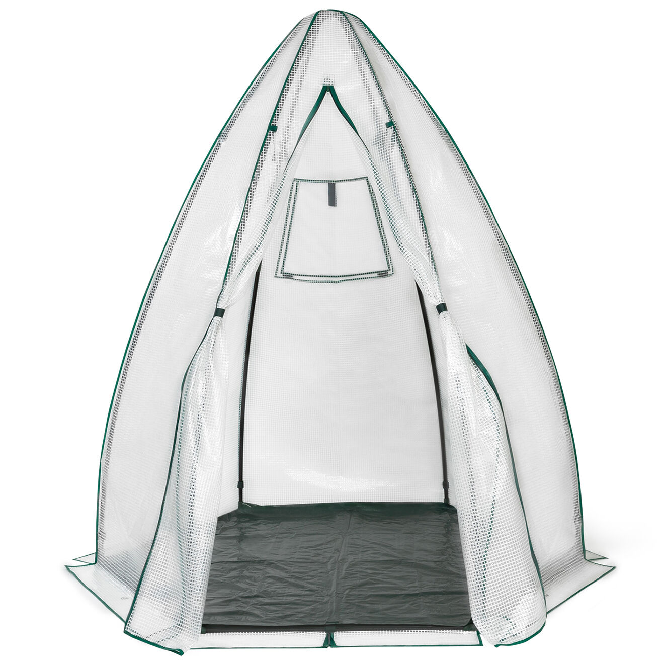 Pratik Garden Serre d'hivernage Teepee blanc transparent/vert - 140x140x160 cm