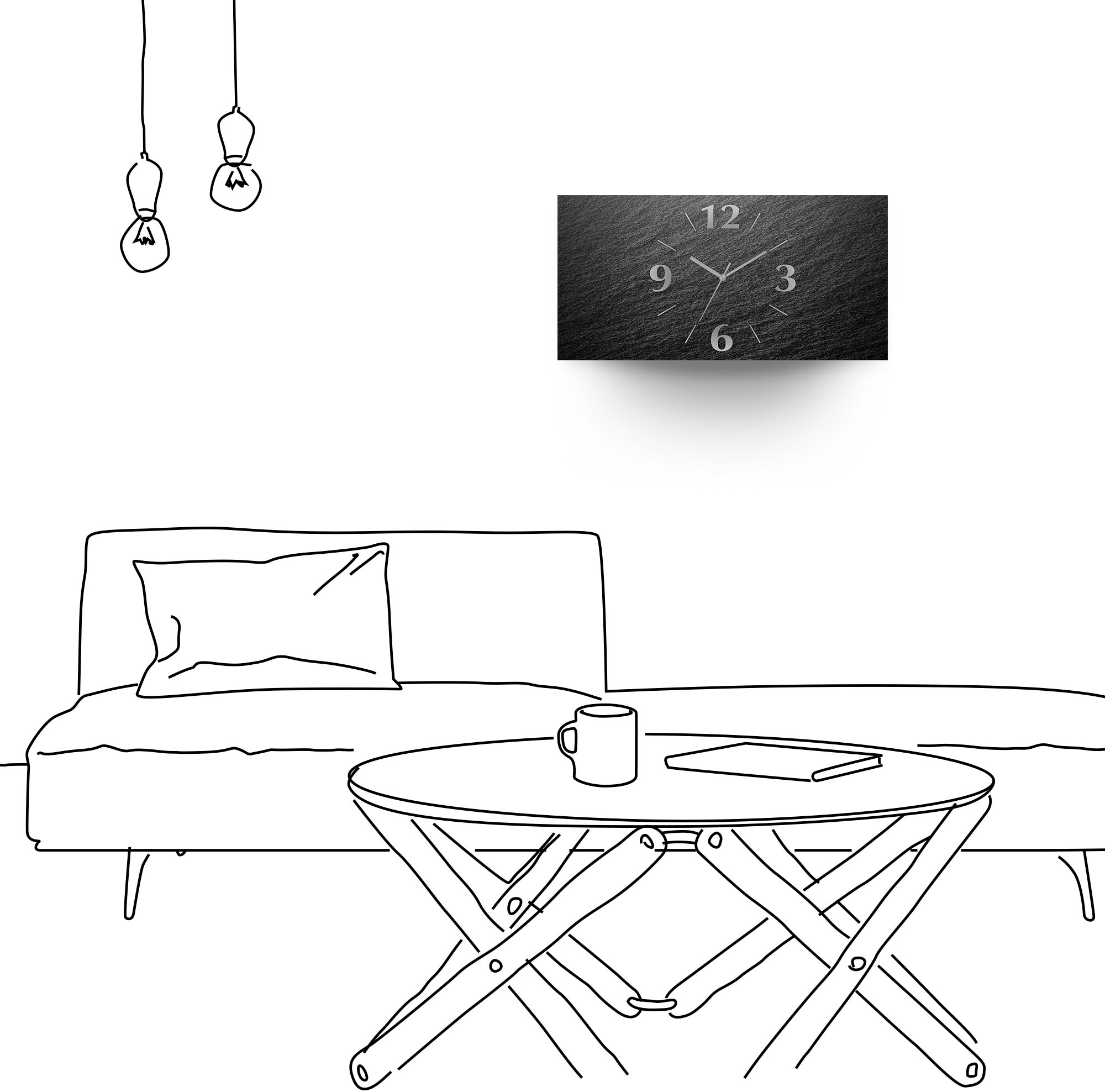 Artland Wanduhr »Schiefer« 3D Optik gebogen, mit Quarz- oder Funkuhrwerk, versch. Grössen