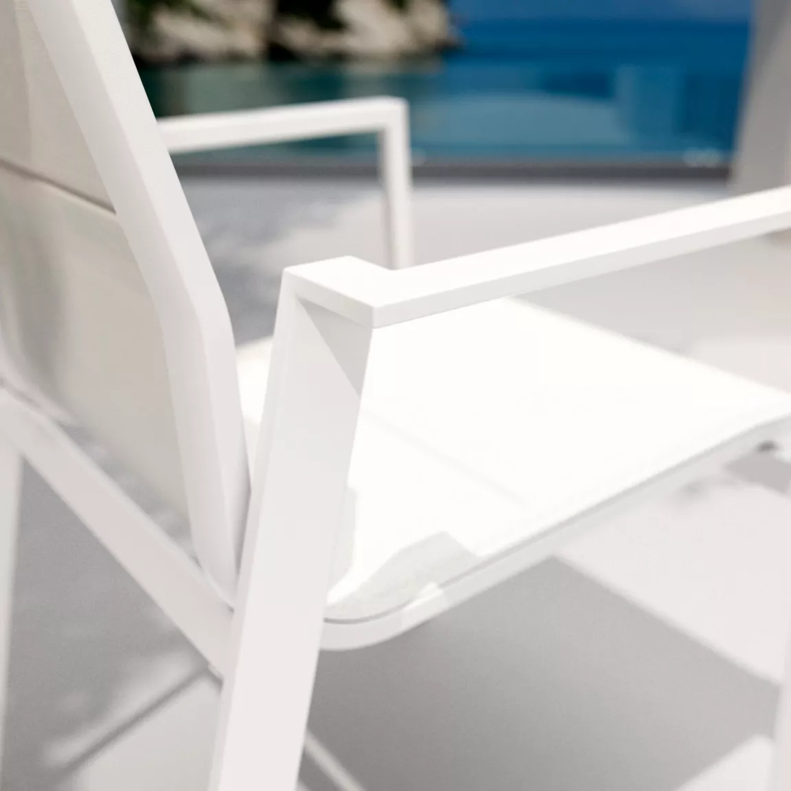 Fauteuil de jardin empilable aluminium Portofino Blanc