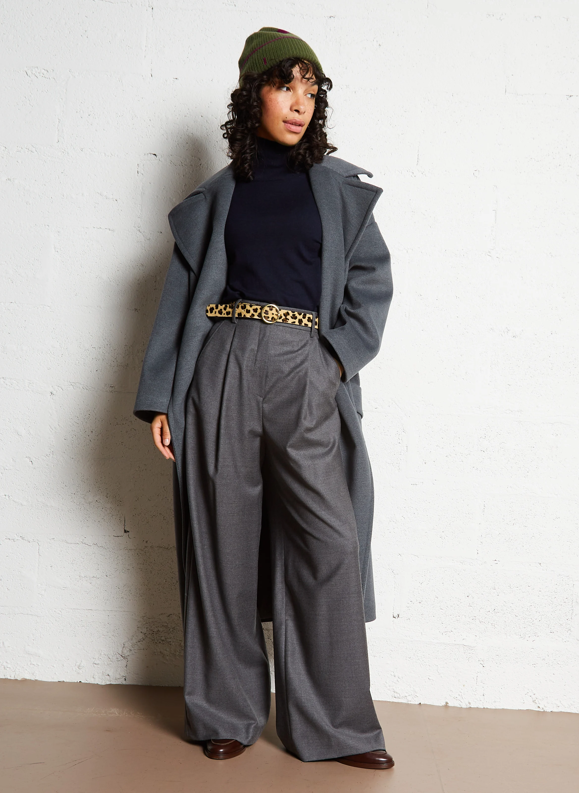 Manteau long ample| Gris