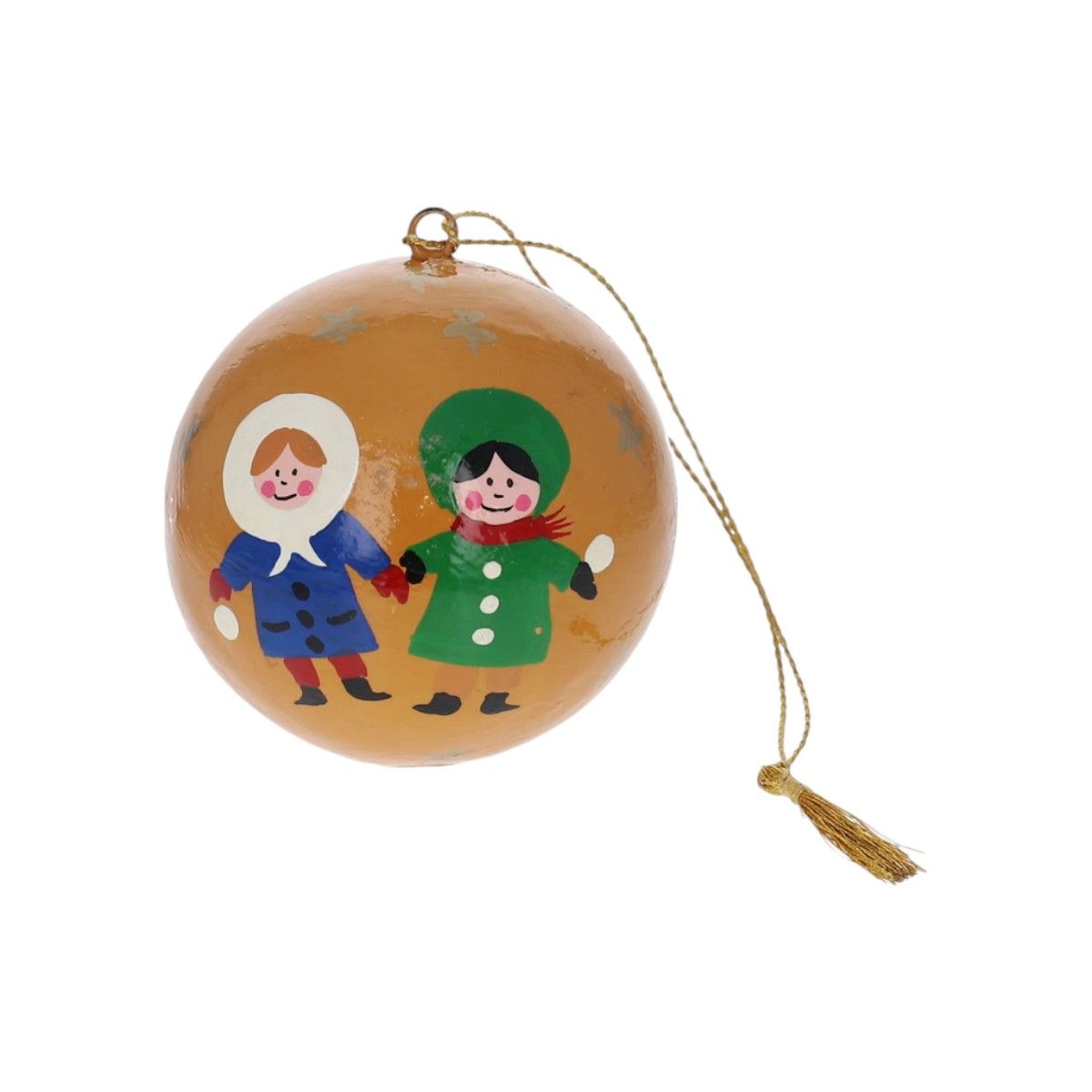 Boule de Noël ocre et tambour Atelier jasmin