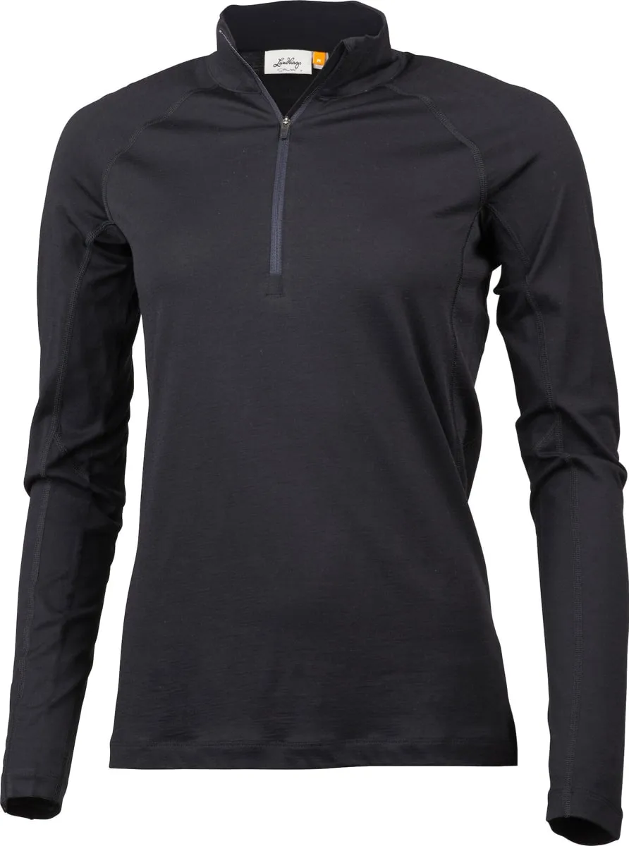 Lundhags Women's Gimmer Merino Light 1/2 Zip Black