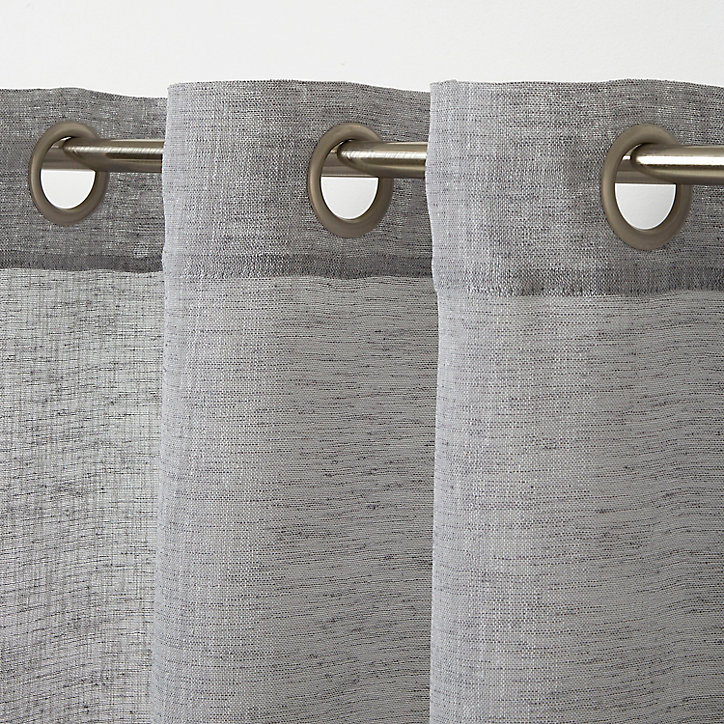 Voilage GoodHome Howley gris l.140 x H.260 cm