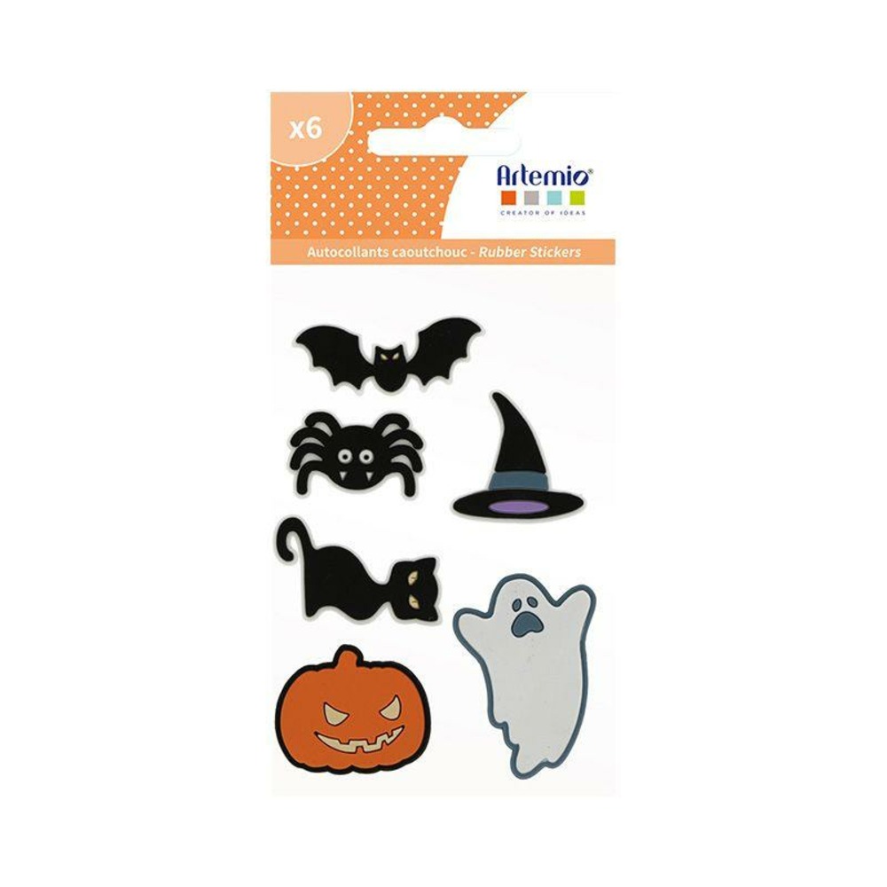 6 autocollants en caoutchouc - halloween