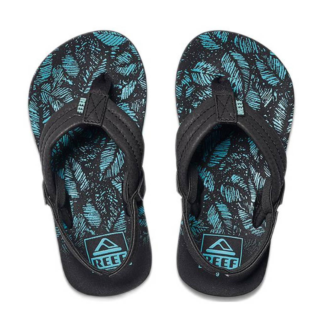 Reef Little Ahiteenslippers zwart/aqua