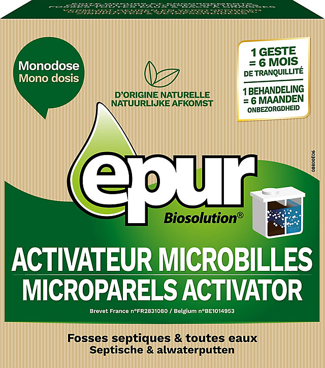 Entretien fosses septiques 6 mois activateur microbilles Epur