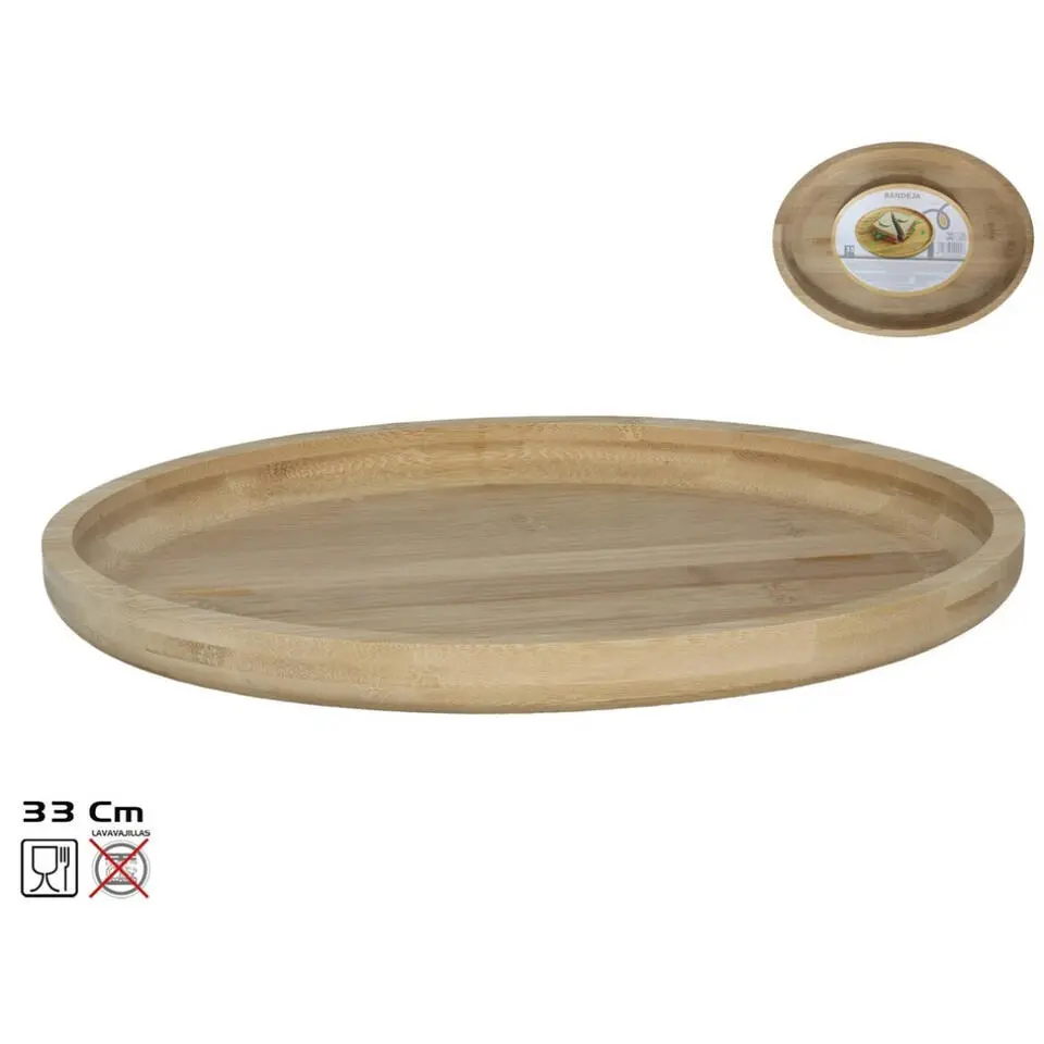 Gerimport Serveer plateau - ovaal - dienblad - hout - 33 cm
