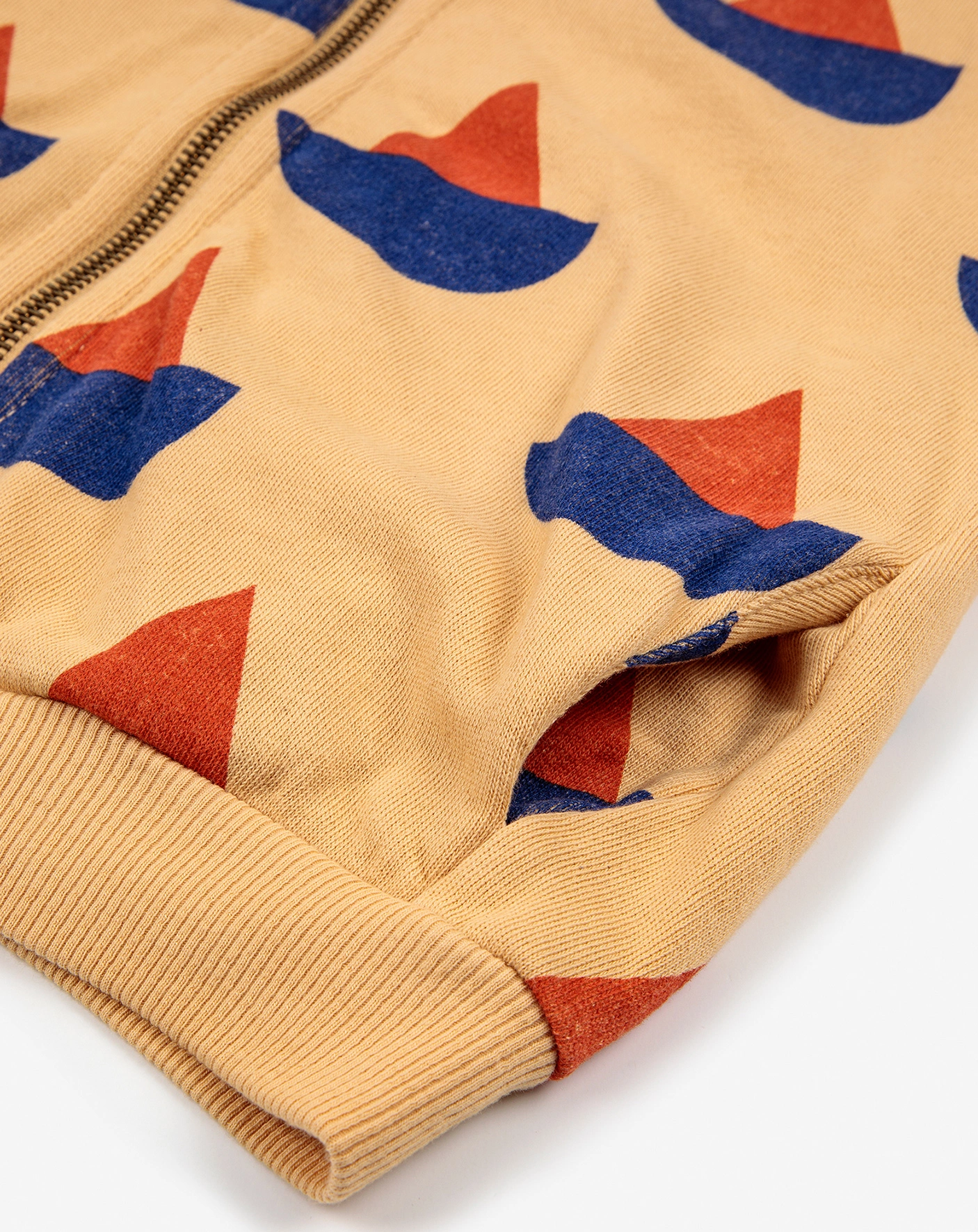 Kapuzensweatjacke SAIL BOAT ALL OVER in curry