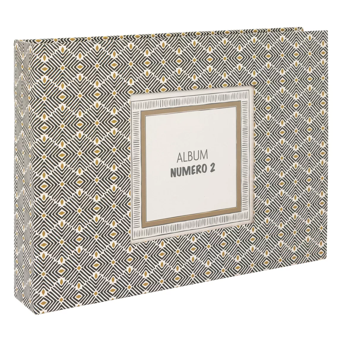 Coffret 2 albums photos (H16,7 cm) Paloma Gris et jaune moutarde