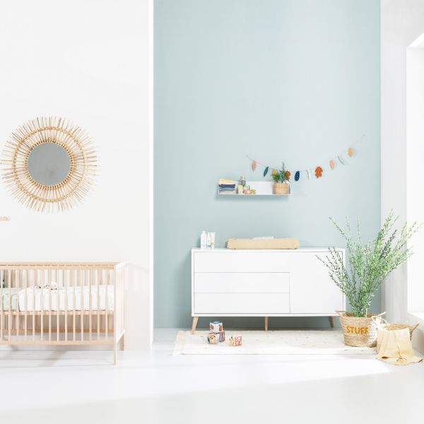Europe Baby Sterre / Raw Babykamer Wit | Bed 60 x 120 cm   Commode
