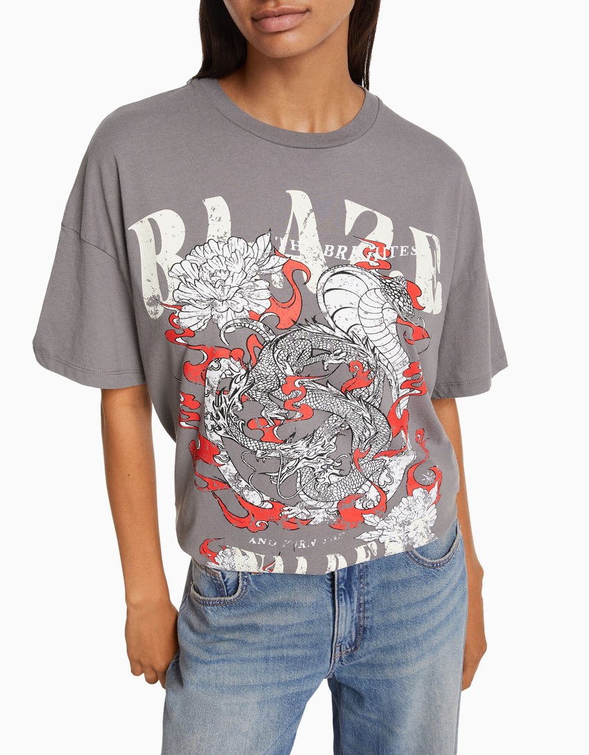 Camiseta de manga curta com estampa