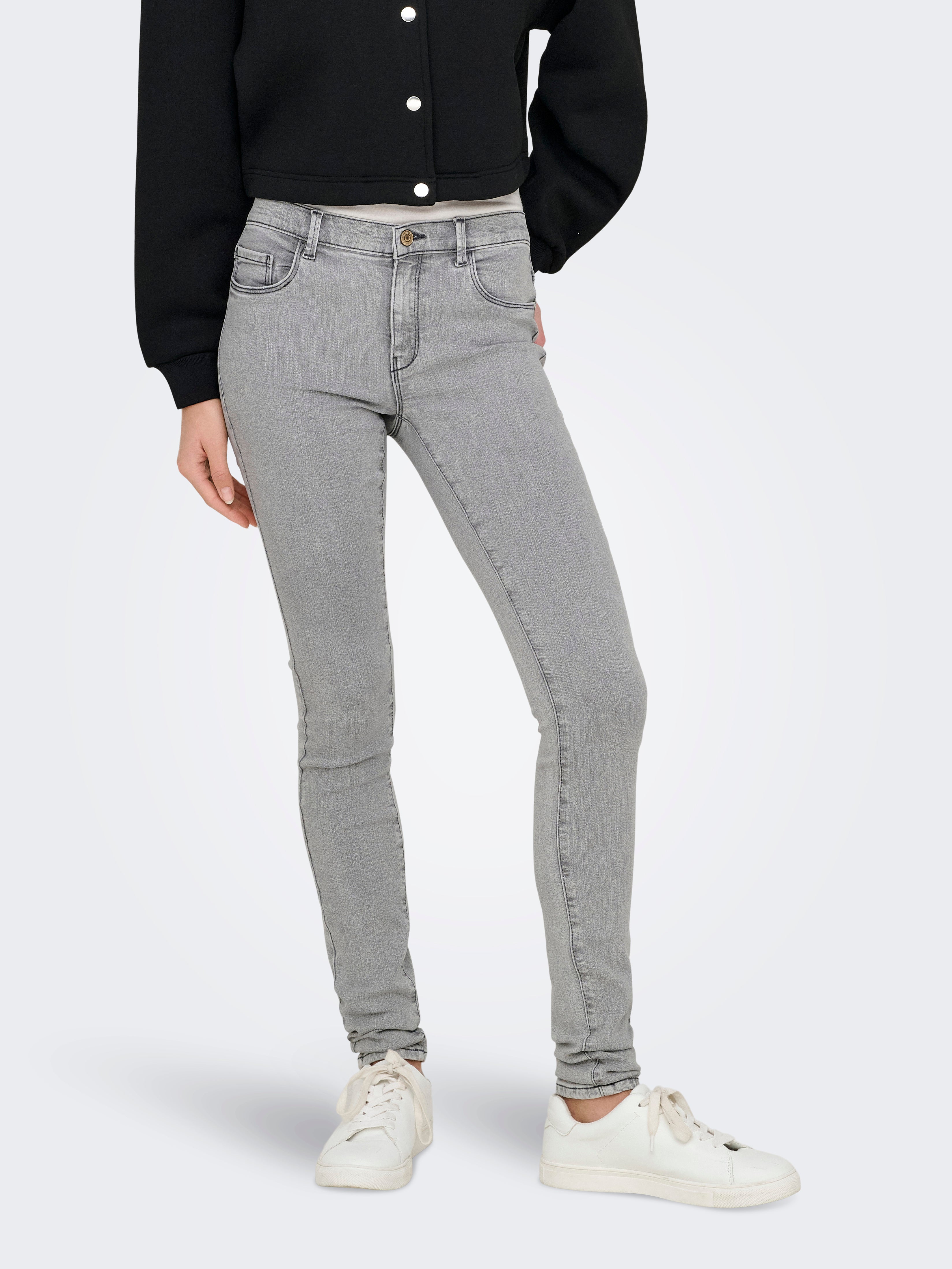 ONLRAIN Mittlere Taille Skinny Fit Jeans Light Grey Denim