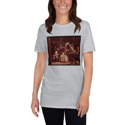 Camiseta feminina Mascochula, Las Meninas, personalizada com seu animal de estimação, cinza