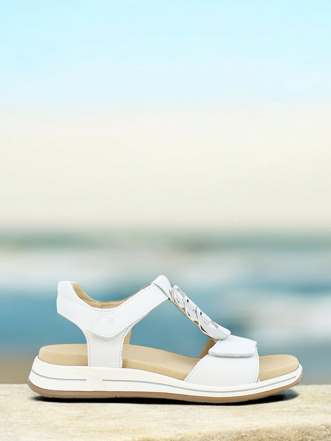Ara White Sand sandal Leather