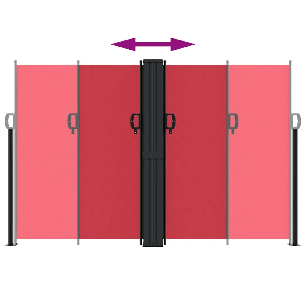 vidaXL Auvent latéral rétractable 160x1200 cm - Rouge