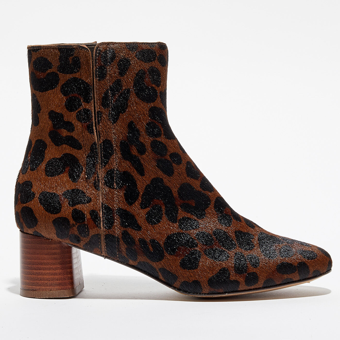 Anaki Bottines en Velours de Cuir Danae Léopard - Talon 4,5 cm