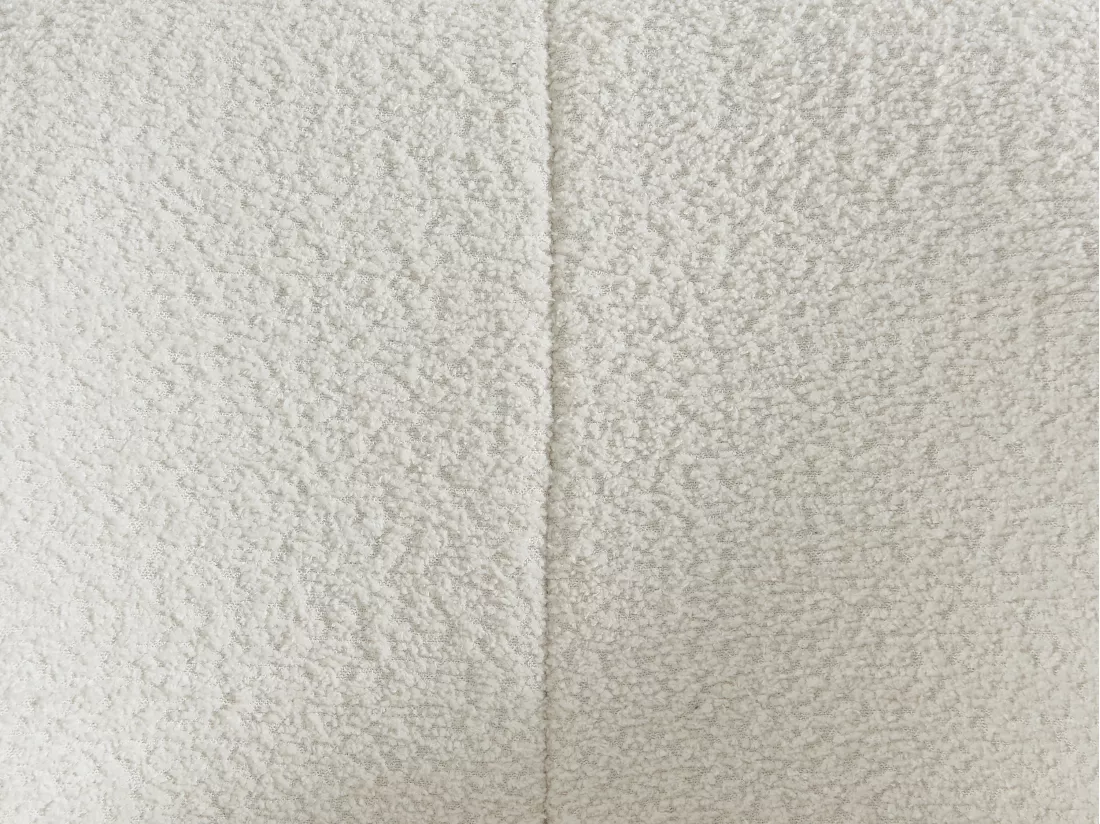 Lot de 6 chaises avec accoudoirs en tissu bouclette et métal doré - Crème - AKETI de Pascal Morabito