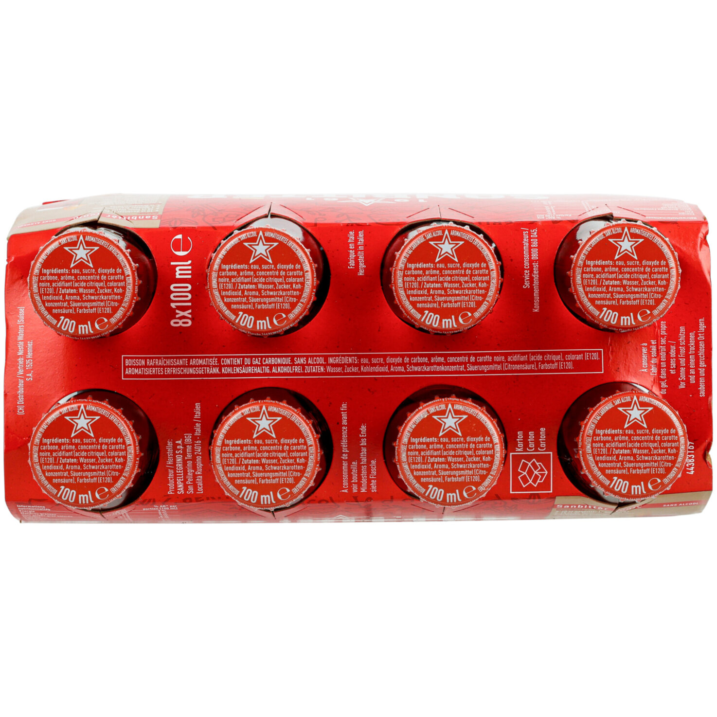 San Pellegrino Sanbittèr rosso 8x10cl -80cl