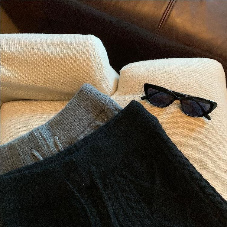Auboi - Kabelgebreide shorts met trekkoordtaille