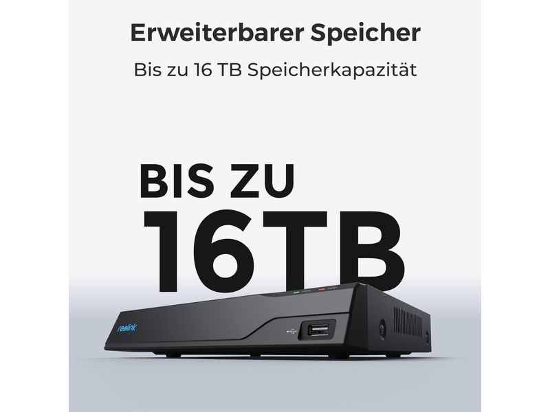 Reolink Netzwerkrekorder NVS8 2 TB, 8 Kanal 8-Kanal PoE NVR für 24/7 Aufzeichnung