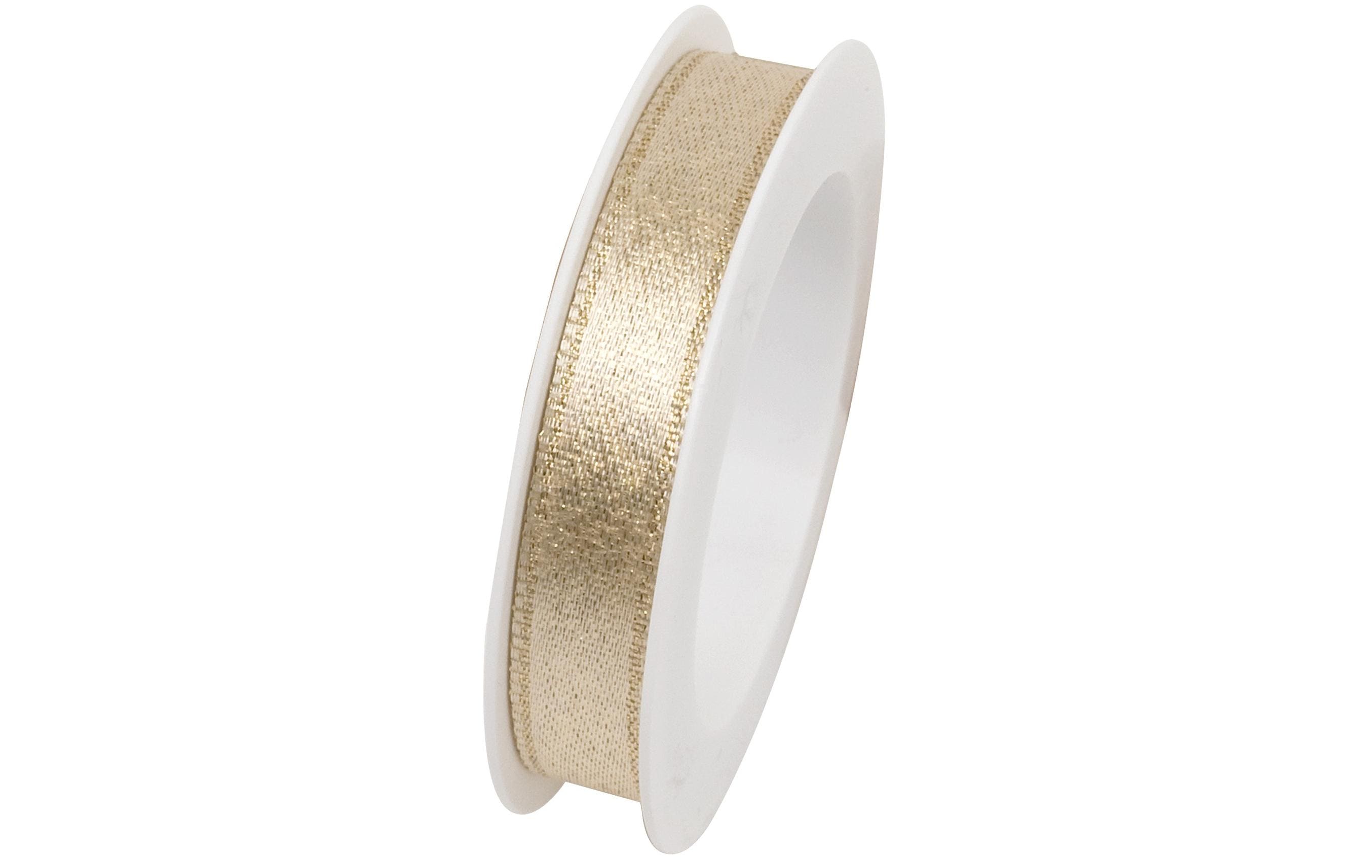 Geschenkband Brilliant 10 mm x 3 m, GoldStoffband zum Verpacken von Geschenken