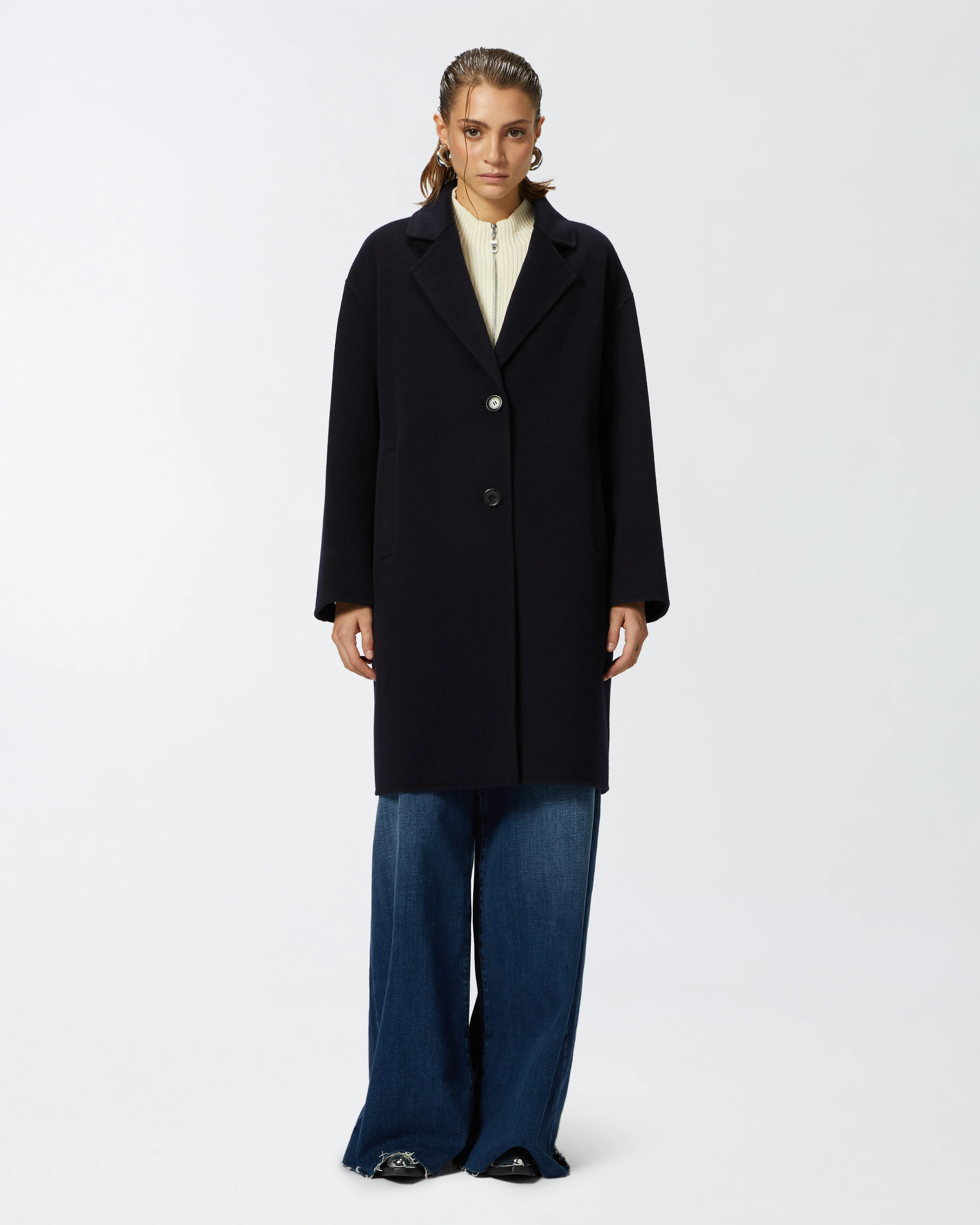 Manteau droit classique | Bleu