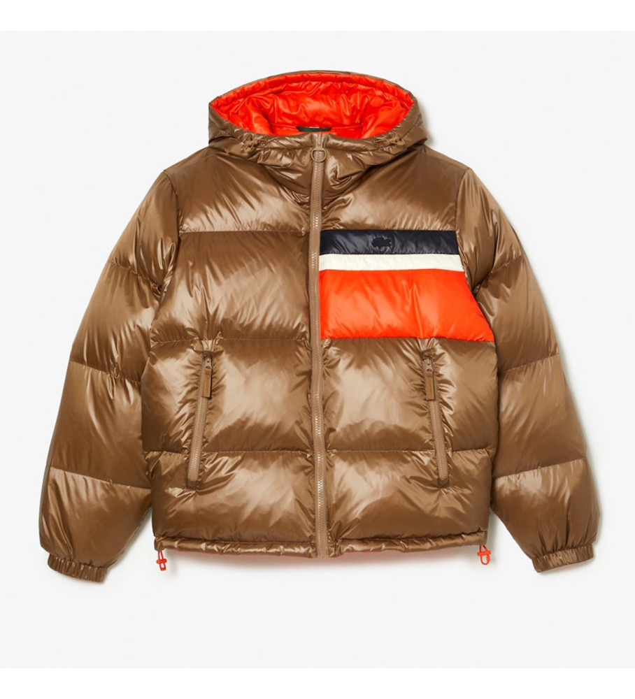 Jaqueta Lacoste Reversível de Penas Marrom
