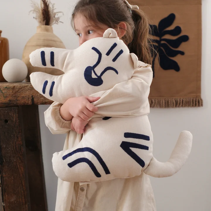 Nobodinoz - Lion Kissen, 34 x 34 cm, sesame