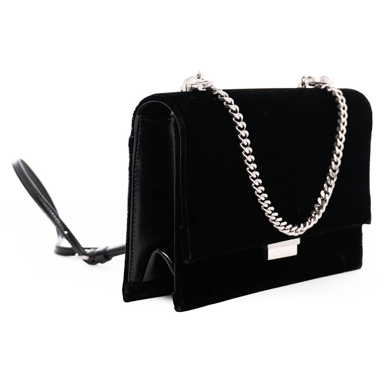 Saint Laurent Sac bandoulière en Velours noir - Neuf sans étiquette - L.23 cm